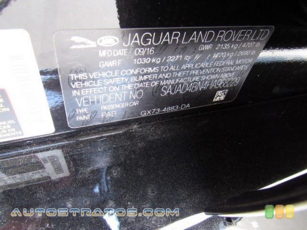 2017 Jaguar XE 20d Premium 2.0 Liter Turbocharged Diesel DOHC 16-Valve 4 Cylinder 8 Speed Automatic