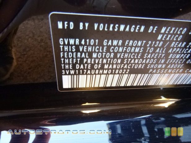 2017 Volkswagen Golf 4 Door 1.8T Wolfsburg 1.8 Liter Turbocharged DOHC 16-Valve VVT 4 Cylinder 5 Speed Manual