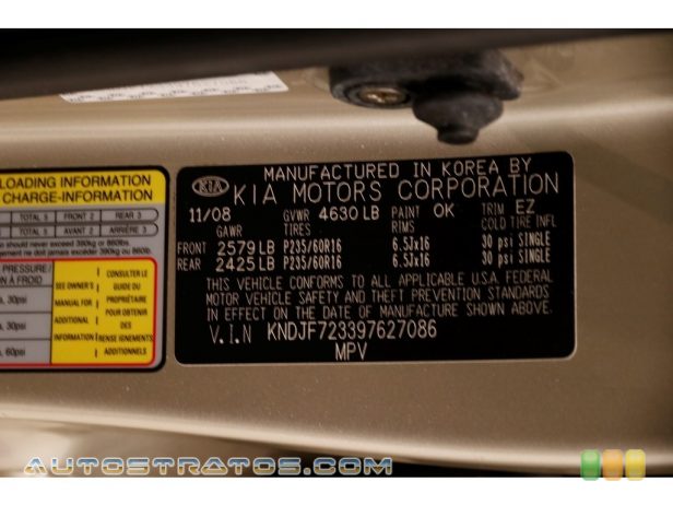 2009 Kia Sportage LX V6 2.7 Liter DOHC 24-Valve V6 4 Speed Sportmatic Automatic