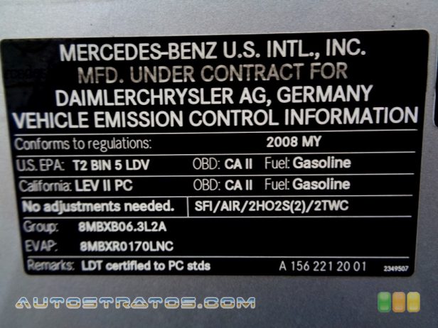 2008 Mercedes-Benz ML 63 AMG 4Matic 6.3 Liter AMG DOHC 32-Valve VVT V8 7 Speed Automatic