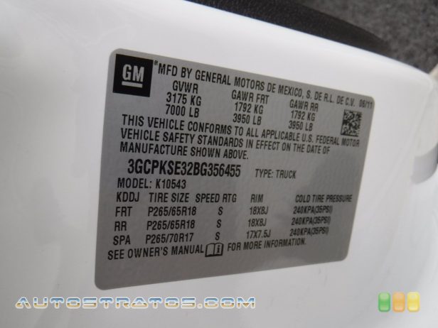 2011 Chevrolet Silverado 1500 LT Crew Cab 4x4 5.3 Liter Flex-Fuel OHV 16-Valve VVT Vortec V8 6 Speed Automatic
