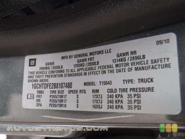 2011 Chevrolet Colorado LT Crew Cab 4x4 3.7 Liter DOHC 20-Valve 5 Cylinder 4 Speed Automatic