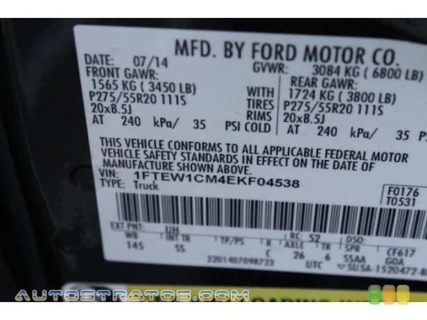 2014 Ford F150 STX SuperCrew 3.7 Liter Flex-Fuel DOHC 24-Valve Ti-VCT V6 6 Speed Automatic