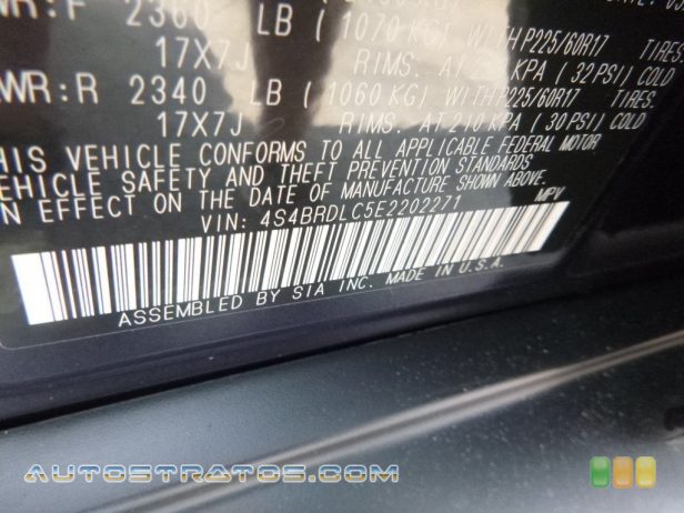 2014 Subaru Outback 3.6R Limited 3.6 Liter DOHC 24-Valve VVT Flat 6 Cylinder 5 Speed Automatic