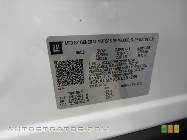 2019 GMC Terrain SLE 1.5 Liter Turbocharged DOHC 16-Valve VVT 4 Cylinder 9 Speed Automatic