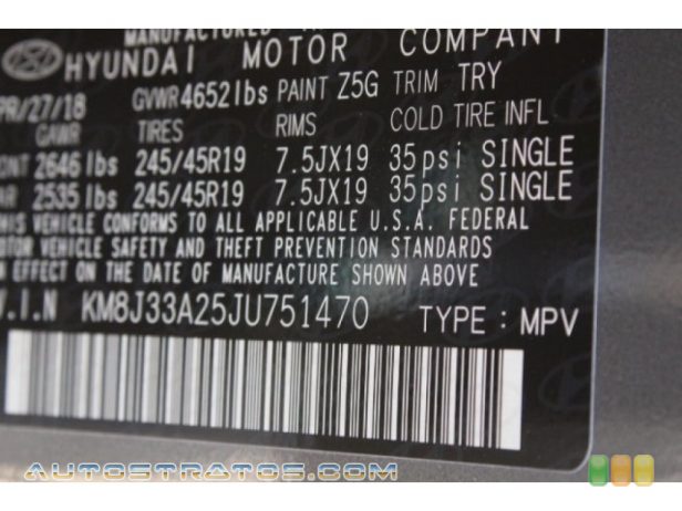 2018 Hyundai Tucson Value 1.6 Liter Turbocharged DOHC 16-valve D-CVVT 4 Cylinder 7 Speed Automatic