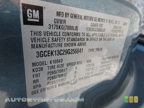 2009 Chevrolet Silverado 1500 Crew Cab 4x4 4.8 Liter OHV 16-Valve Vortec V8 4 Speed Automatic