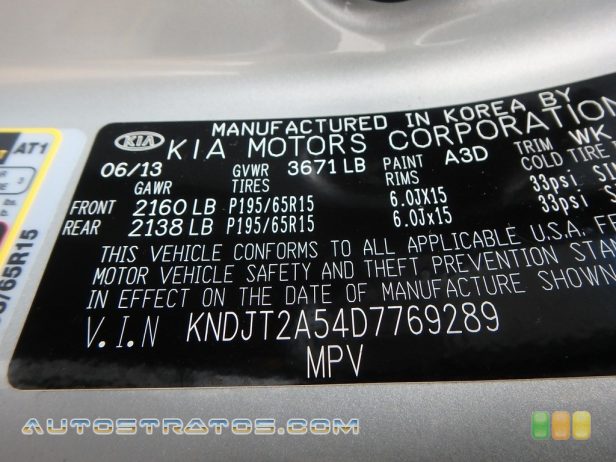 2013 Kia Soul 1.6 1.6 Liter DOHC 16-Valve CVVT 4 Cylinder 6 Speed Manual