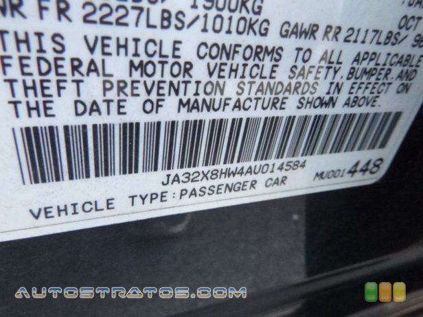 2010 Mitsubishi Lancer Sportback GTS 2.4 Liter DOHC 16-Valve MIVEC 4 Cylinder CVT Automatic
