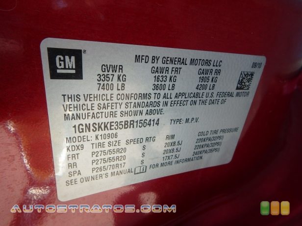 2011 Chevrolet Suburban LTZ 4x4 5.3 Liter OHV 16-Valve Flex-Fuel Vortec V8 6 Speed Automatic