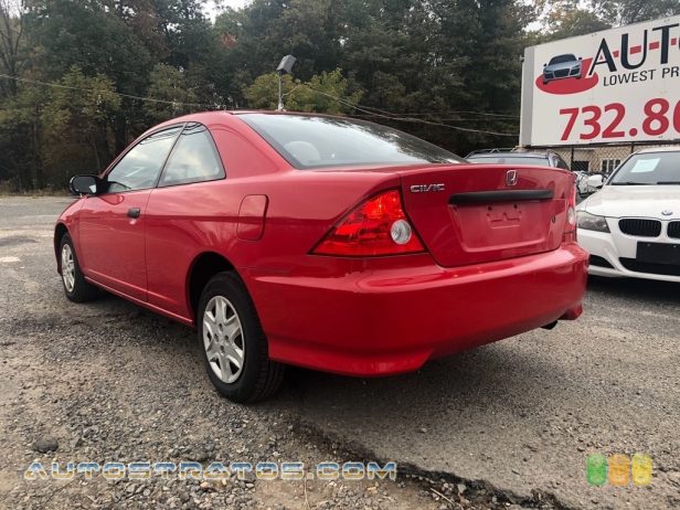 2005 Honda Civic Value Package Coupe 1.7L SOHC 16V VTEC 4 Cylinder 4 Speed Automatic