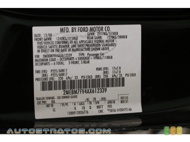 2010 Mercury Grand Marquis LS Ultimate Edition 4.6 Liter Flex-Fuel SOHC 16-Valve V8 4 Speed Automatic