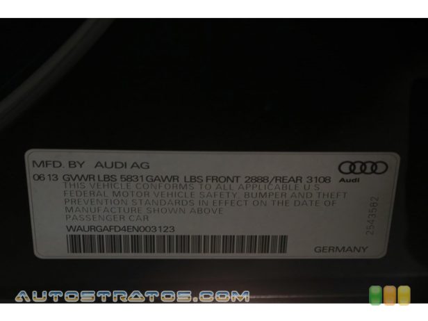 2014 Audi A8 L 3.0T quattro 3.0 Liter Supercharged FSI DOHC 24-Valve VVT V6 8 Speed Tiptronic Automatic