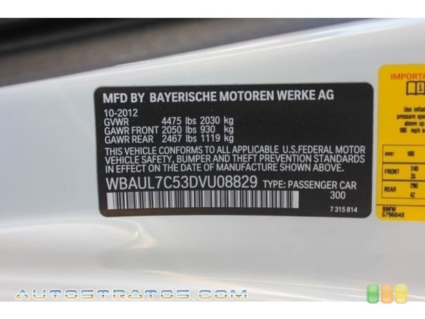 2013 BMW 1 Series 128i Convertible 3.0 liter DOHC 24-Valve VVT Inline 6 Cylinder 6 Speed Steptronic Automatic