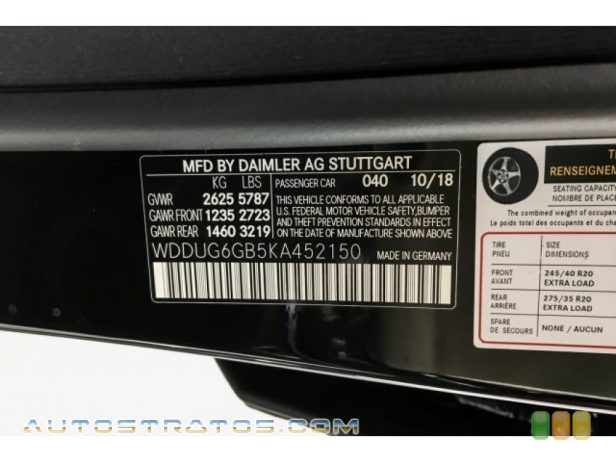 2019 Mercedes-Benz S 450 Sedan 3.0 Liter DI biturbo DOHC 24-Valve VVT V6 9 Speed Automatic