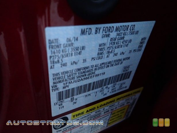 2014 Ford Expedition Limited 4x4 5.4 Liter SOHC 24-Valve VVT Flex-Fuel V8 6 Speed Automatic