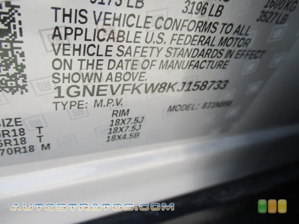 2019 Chevrolet Traverse LS AWD 3.6 Liter DOHC 24-Valve VVT V6 9 Speed Automatic