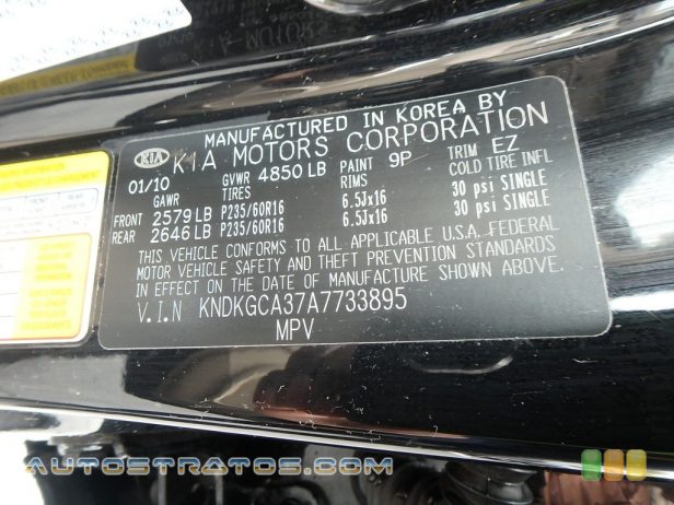 2010 Kia Sportage LX V6 4x4 2.7 Liter DOHC 24-Valve V6 4 Speed Sportmatic Automatic