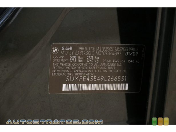 2009 BMW X5 xDrive30i 3.0 Liter DOHC 24-Valve VVT Inline 6 Cylinder 6 Speed Steptronic Automatic