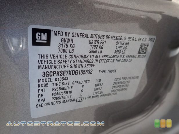 2013 Chevrolet Silverado 1500 LT Crew Cab 4x4 5.3 Liter OHV 16-Valve VVT Flex-Fuel Vortec V8 6 Speed Automatic