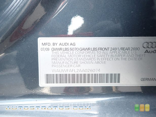 2010 Audi A4 2.0T quattro Avant 2.0 Liter FSI Turbocharged DOHC 16-Valve VVT 4 Cylinder 6 Speed Tiptronic Automatic