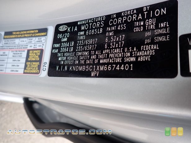 2021 Kia Sedona LX 3.3 Liter DOHC 24-Valve CVVT V6 8 Speed Automatic