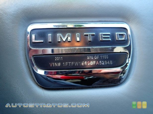 2011 Ford F150 Lariat SuperCrew 4x4 6.2 Liter SOHC 16-Valve VVT V8 6 Speed Automatic