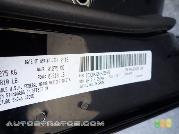 2018 Dodge Charger GT AWD 3.6 Liter DOHC 24-Valve VVT Pentastar V6 8 Speed TorqueFlight Automatic