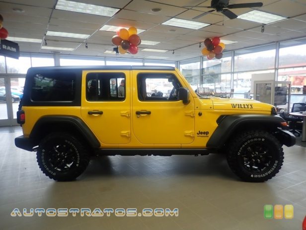 2021 Jeep Wrangler Unlimited Willys 4x4 2.0 Liter Turbocharged DOHC 16-Valve VVT 4 Cylinder 8 Speed Automatic