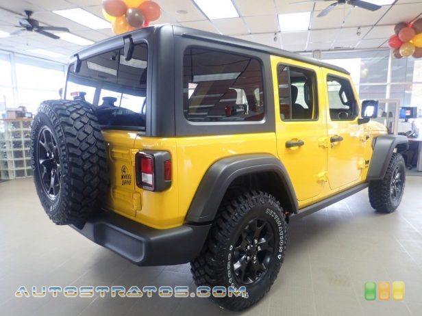 2021 Jeep Wrangler Unlimited Willys 4x4 2.0 Liter Turbocharged DOHC 16-Valve VVT 4 Cylinder 8 Speed Automatic