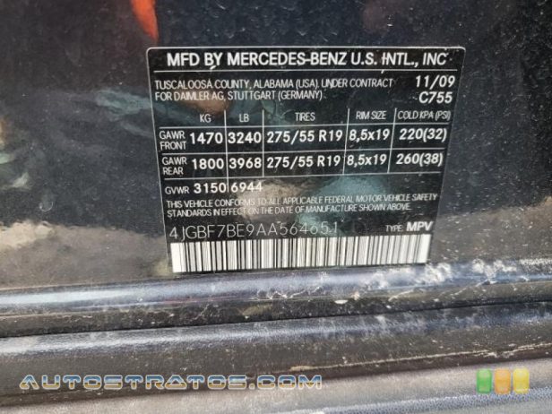 2010 Mercedes-Benz GL 450 4Matic 4.7 Liter DOHC 32-Valve VVT V8 7 Speed Automatic