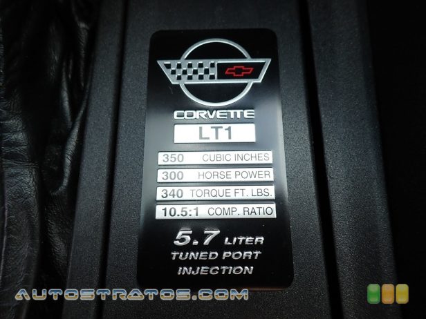 1993 Chevrolet Corvette Coupe 5.7 Liter OHV 16-Valve LT1 V8 4 Speed Automatic