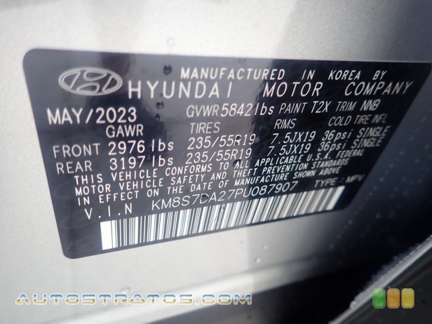 2023 Hyundai Santa Fe Hybrid Limited AWD Plug-In Hybrid 1.6 Liter Turbocharged DOHC 16-Valve VVT 4 Cylinder Gasoline/Ele 6 Speed Automatic