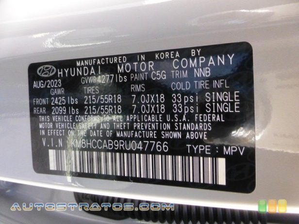 2024 Hyundai Kona SEL AWD 2.0 Liter DOHC 16-Valve D-CVVT 4 Cylinder CVT Automatic