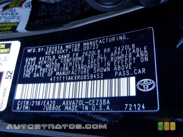 2024 Toyota Camry SE 2.5 Liter DOHC 16-Valve VVT-i 4 Cylinder 8 Speed Automatic