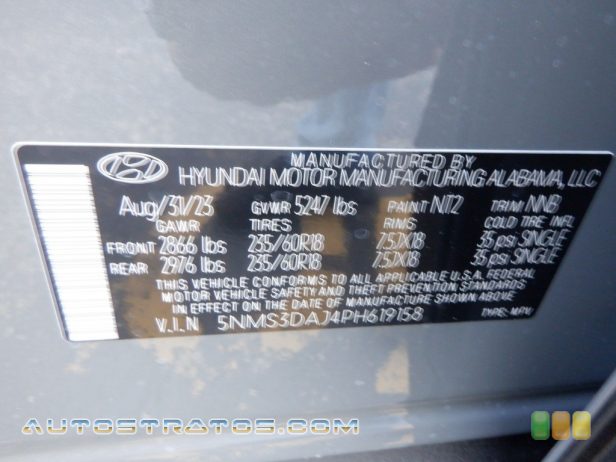 2023 Hyundai Santa Fe SEL AWD 2.5 Liter DOHC 16-Valve D-CVVT 4 Cylinder 8 Speed Automatic