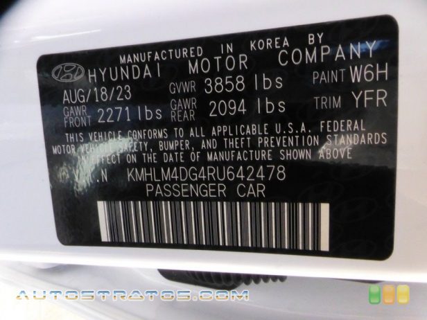 2024 Hyundai Elantra SEL 2.0 Liter DOHC 16-Valve D-CVVT 4 Cylinder CVT Automatic