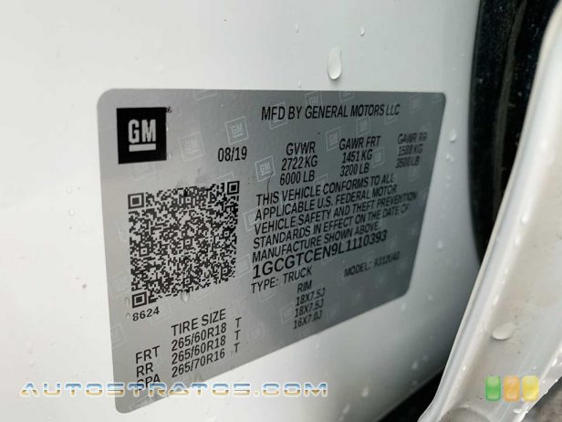 2020 Chevrolet Colorado LT Crew Cab 4x4 3.6 Liter DFI DOHC 24-Valve VVT V6 8 Speed Automatic