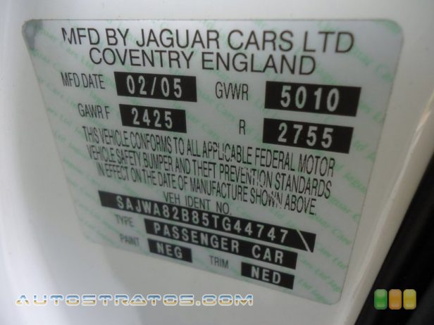 2005 Jaguar XJ Super V8 4.2L Supercharged DOHC 32 Valve V8 6 Speed Automatic
