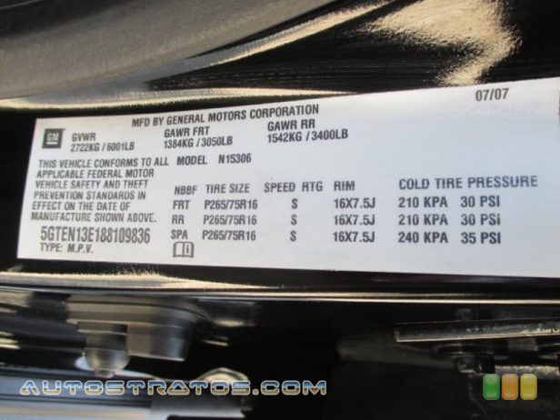 2008 Hummer H3  3.7 Liter DOHC 20V Vortec Inline 5 Cylinder 4 Speed Automatic