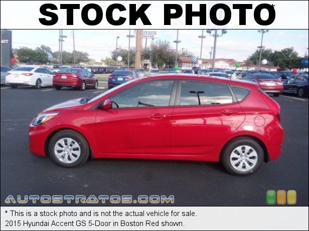 Stock photo for this 2015 Hyundai Accent GS 5-Door 1.6 Liter GDI DOHC 16-Valve D-CVVT 4 Cylinder 6 Speed SHIFTRONIC Automatic