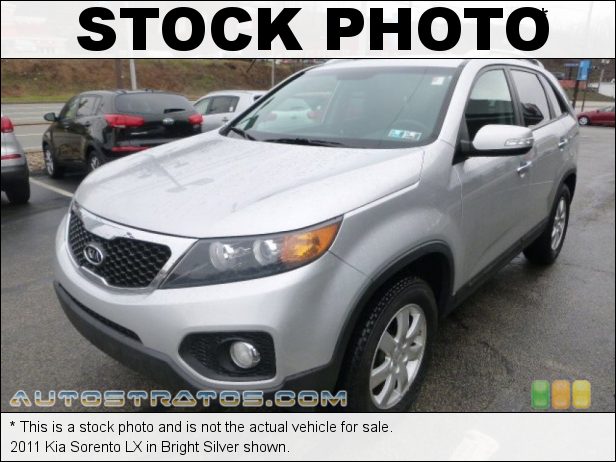 Stock photo for this 2011 Kia Sorento LX 2.4 Liter DOHC 16-Valve Dual CVVT 4 Cylinder 6 Speed Sportmatic Automatic