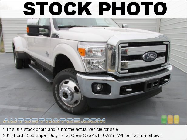 Stock photo for this 2015 Ford F350 Super Duty Lariat Crew Cab 4x4 DRW 6.7 Liter OHV 32-Valve B20 Power Stroke Turbo-Diesel V8 TorqShift 6 Speed SelectShift Automatic