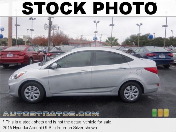 Stock photo for this 2015 Hyundai Accent GLS 1.6 Liter GDI DOHC 16-Valve D-CVVT 4 Cylinder 6 Speed SHIFTRONIC Automatic