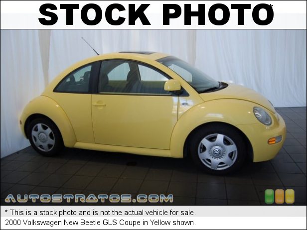 Stock photo for this 2000 Volkswagen New Beetle GLS Coupe 2.0 Liter SOHC 8-Valve 4 Cylinder 4 Speed Automatic