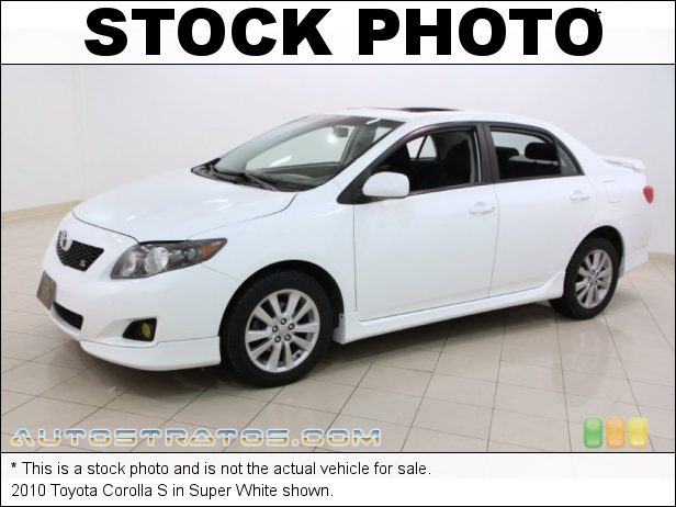 Stock photo for this 2010 Toyota Corolla S 1.8 Liter DOHC 16-Valve Dual VVT-i 4 Cylinder 4 Speed Automatic