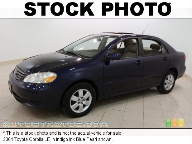 Stock photo for this 2004 Toyota Corolla LE 1.8 Liter DOHC 16-Valve VVT-i 4 Cylinder 4 Speed Automatic