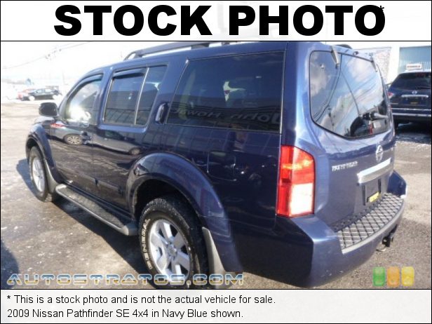 Stock photo for this 2009 Nissan Pathfinder 4x4 4.0 Liter DOHC 24-Valve VVT V6 5 Speed Automatic