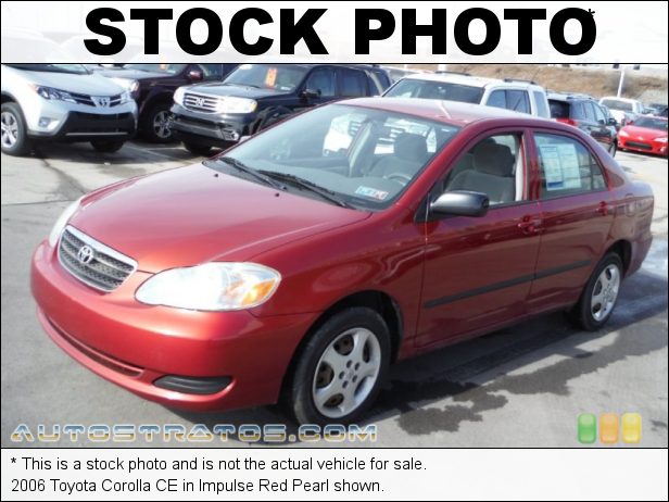 Stock photo for this 2006 Toyota Corolla CE 1.8 Liter DOHC 16V VVT-i 4 Cylinder 5 Speed Manual