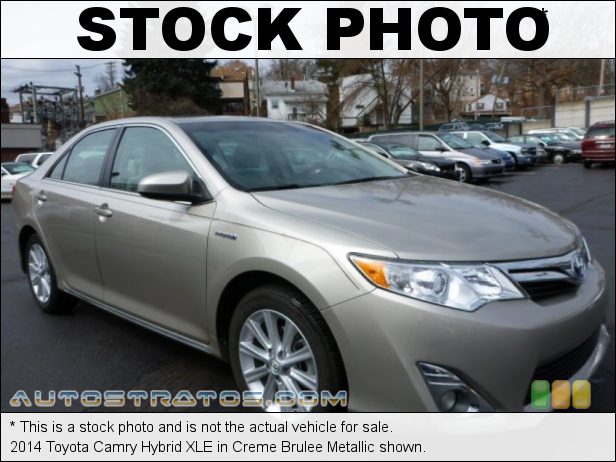 Stock photo for this 2014 Toyota Camry Hybrid 2.5 Liter DOHC 16-Valve Dual VVT-i 4 Cylinder Gasoline/Electric ECVT Automatic